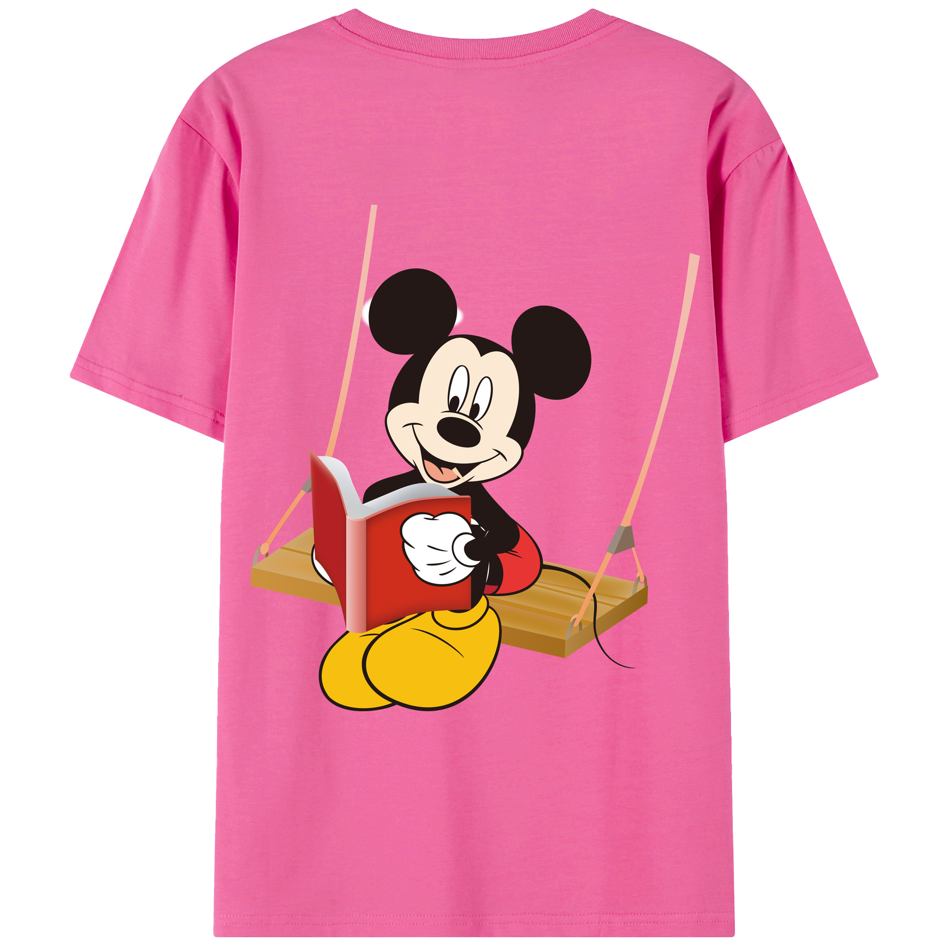 （画像用） ミッキーマウス Mickey Mouse レディース半袖Tシャツ(バックプリント)